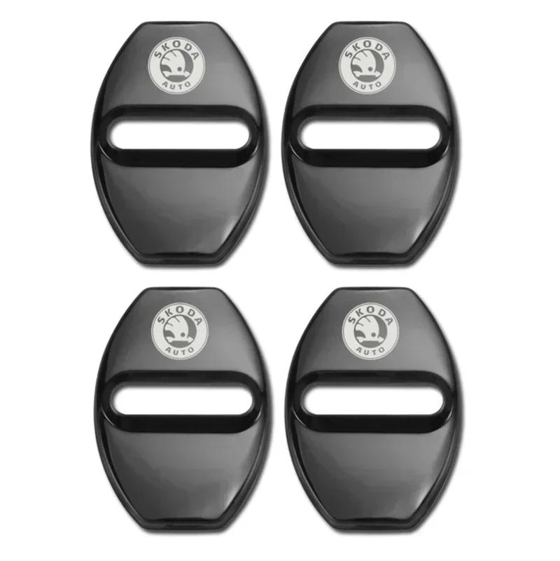 2026 Hot Car Door Lock Cover for SKODA Emblem Octavia Superb Kodiaq Fabia Rapid Spaceback Karoq Yeti Kamiq Metal Sticker Badge D