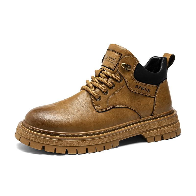 Martin Boots Men's Autumn and Winter Locomotive Low-top Leather Short Boots British Style Men's Medium-top Sports and Leisure Men's Shoes
