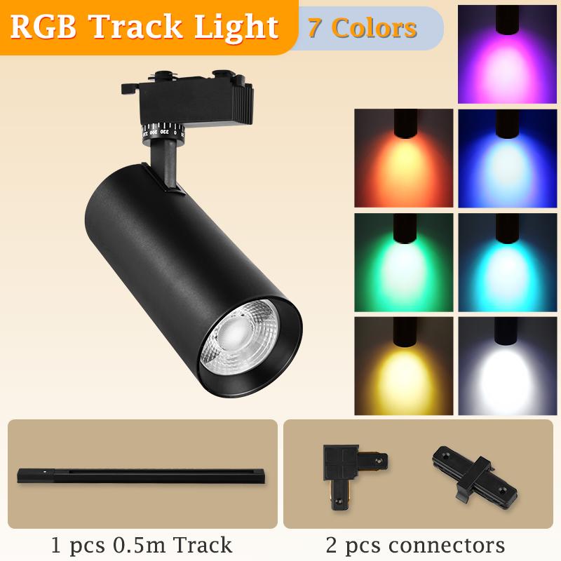 RGB Track Light Hanging Chandelier Ceiling Lamps Home Living Room Clothing Lamps Store Lighting LED RBG Track Spotlight Spot Led