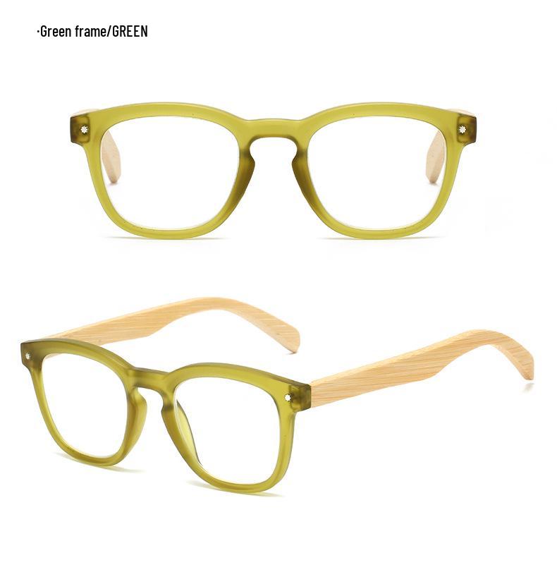3341 Wood Grain Anti-Blue Light Glasses, Men's & Women's Stylish Japanese-Korean Square Frame, High-Definition Readers.