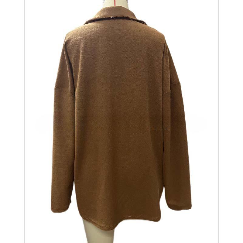 Женская повседневная рубашка с длинным рукавом и лацканами — фото 4