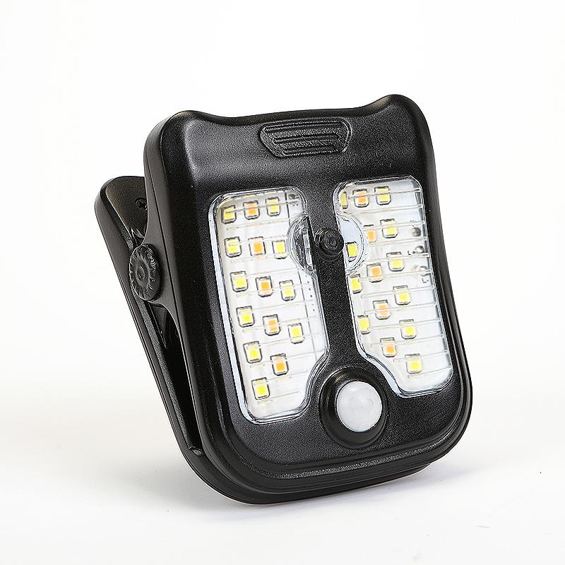 30 LED Solar Garden Outdoor Lights Clip Light Waterproof Motion Sensor Camping Lamp Rechargeable for Landscape Outdoor Wall Deco