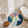 Colorful Deer,Round Area Rug,Carpet Rug for Living Room Bedroom Sofa Playroom Decor,Non-slip Floor Mat