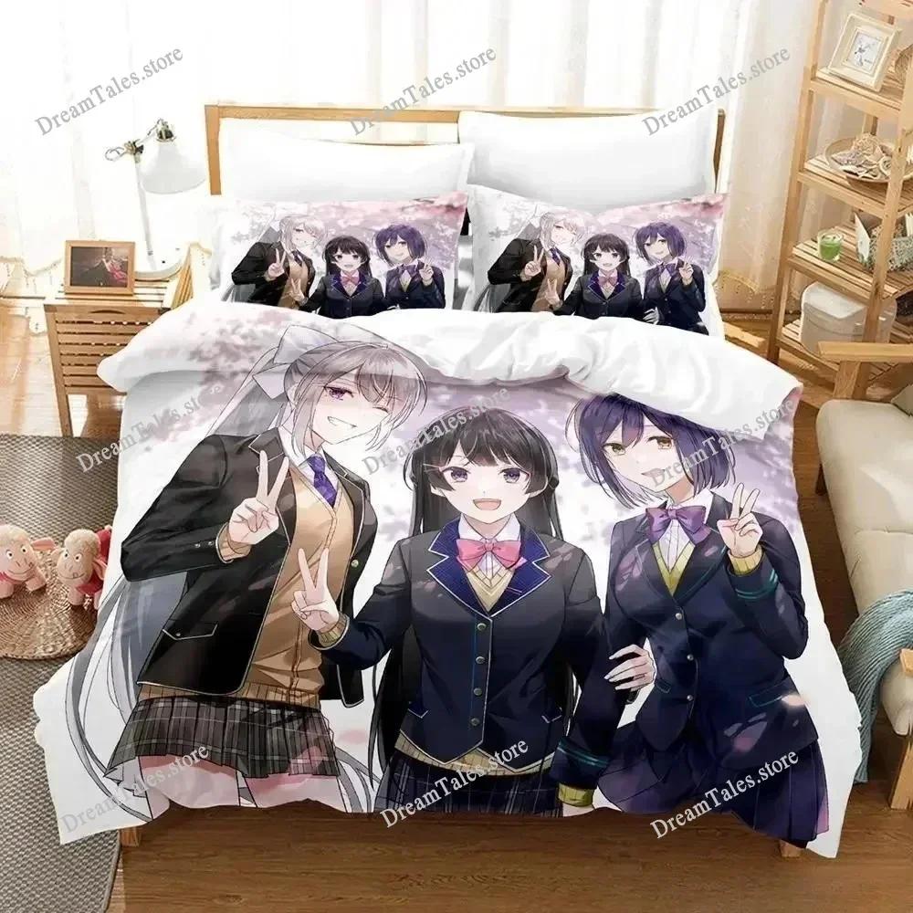 New Bedding Set Virtual Youtuber Tsukino Mito Cartoon Anime Adult Kid Bedroom Duvet Cover Sets 3D Kawaii Girls Luxury Gift963