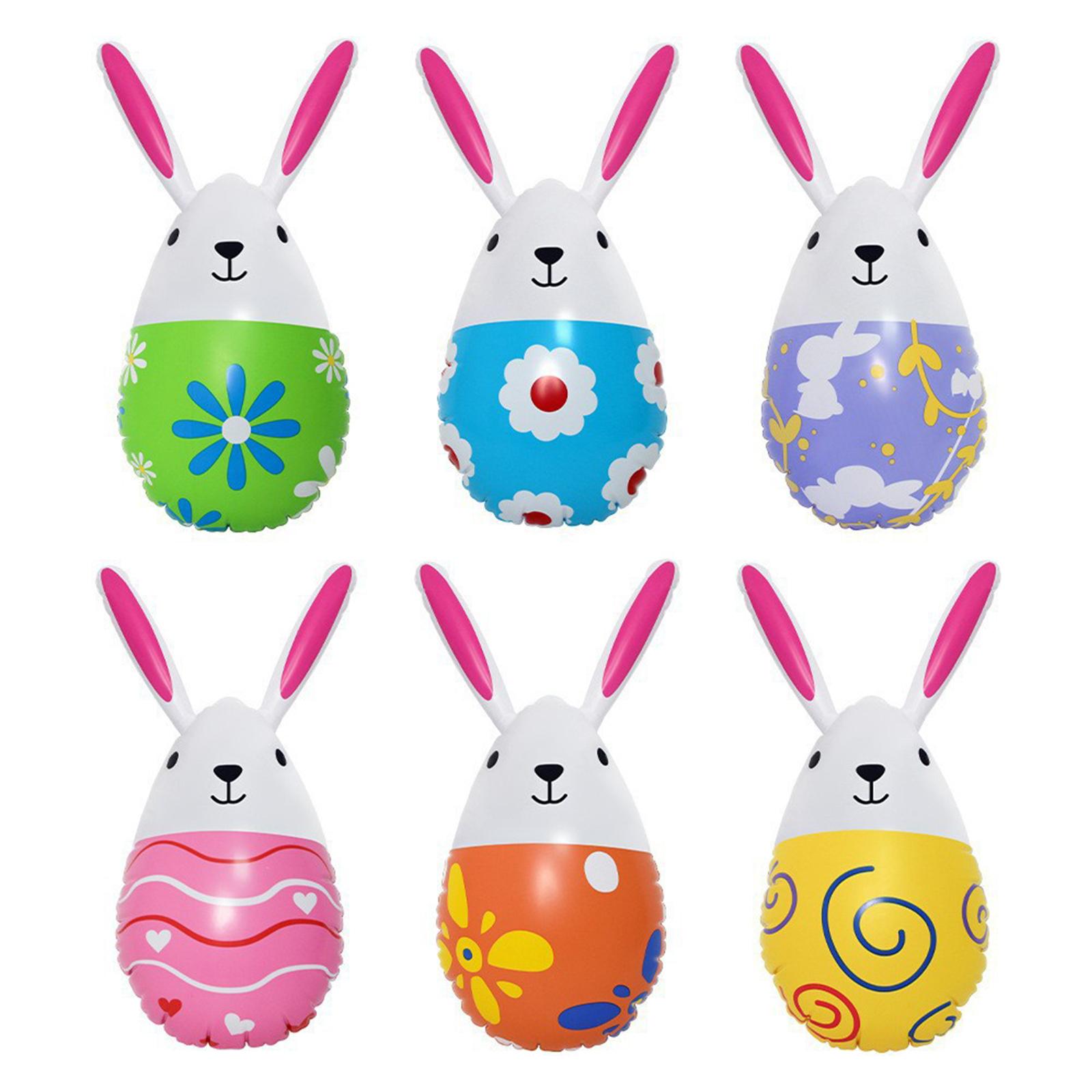 

6 Pcs Blow Up Easter Egg Yard Decorations Thicken PVC Colored Giant Egg Ornaments Multi-Purpose for Lawn/Garden/Porch/Courtyard