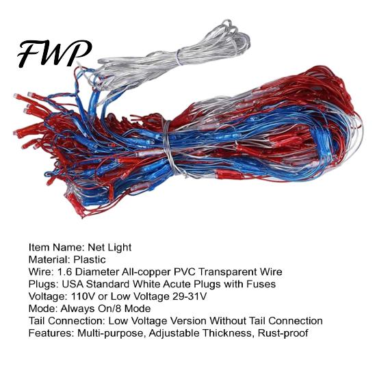 Ultra-bright LED Flag Net Light American with 420 Ultra Bright LEDs Waterproof String Indoor Outdoor Lights for Yard Garden Memorial Day Independence