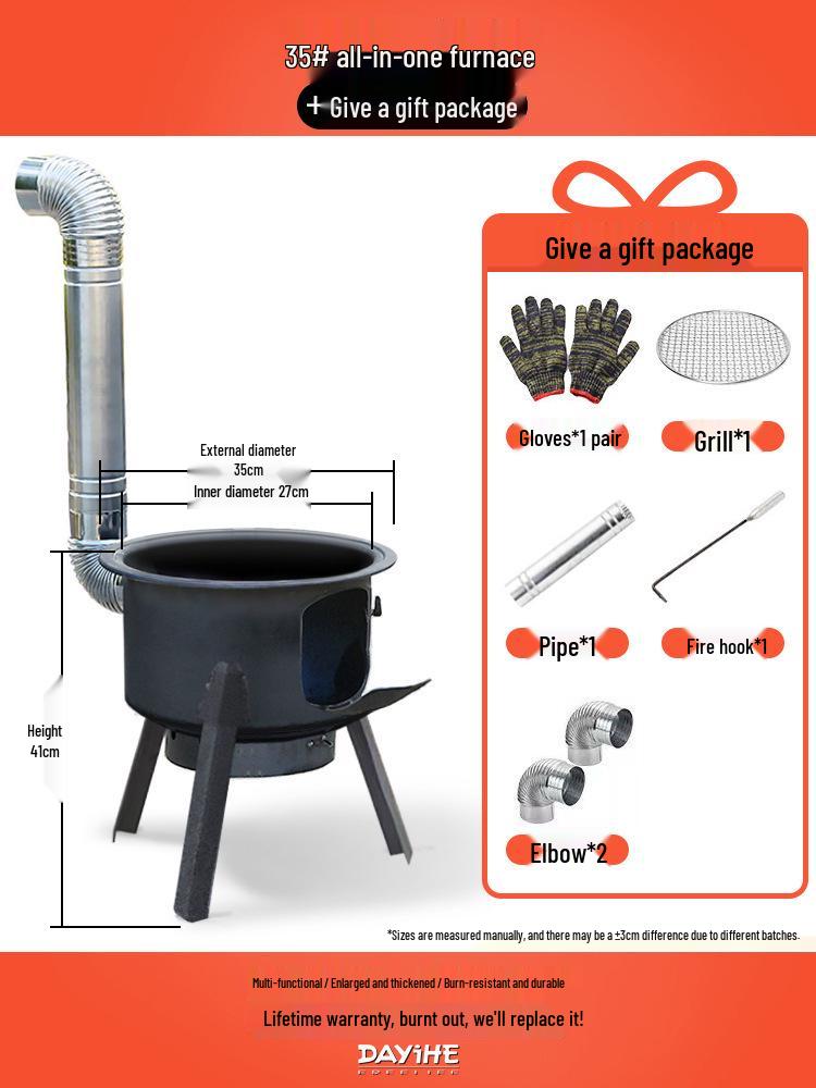 Rural Firewood Stove: Mobile & Large Pot Stove for Outdoor Camping and Home Use