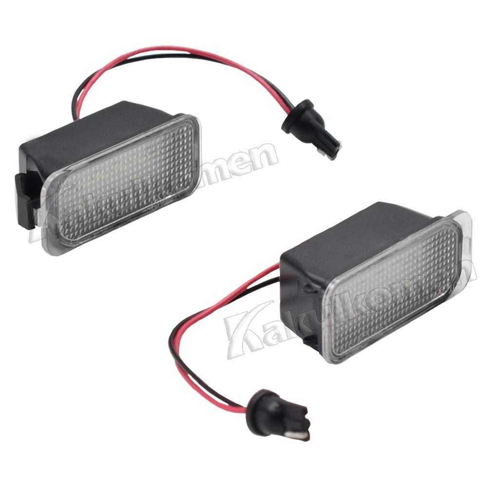 2pcs Car LED Number License Plate Light LED License Lamp For Ford Fiesta JA8 S-MAX Grand C-max OEM No. 6M2A13550AA 6M2A13550AB 2Pcs White Light