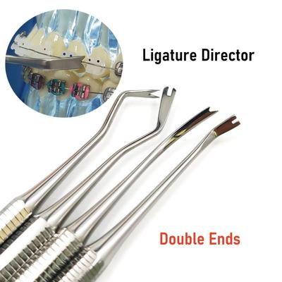 1 stuk Tandheelkundig Orthodontisch Ligatuurregulator Dubbelzijdig Gebogen met Scaler Fijne Smalle Tandarts Gereedschap Instrument