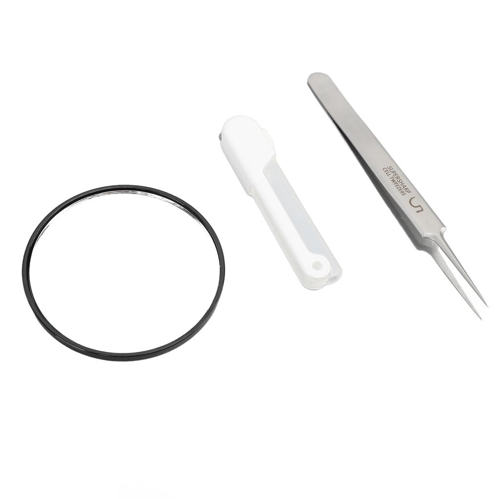 Blackhead Tweezers with LED Light 5X Mirror Pointed Precision Popping Removing Tools Stainless Steel Blackhead