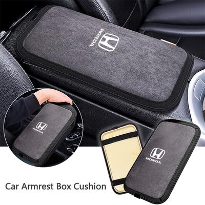 CLVRX1 Suede Leather Car Armrest Box Pad Car Armrest Mat Car Accessories For Mugen Jazz Insight Freed Fit CRV Civic Accord City