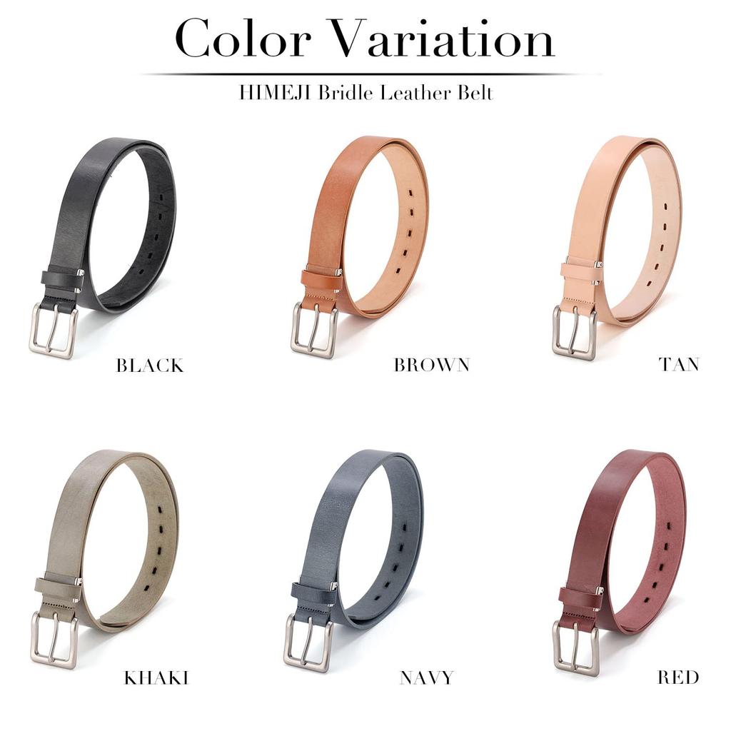[NARU] Genuine Leather Himeji Bridle Leather Belt for Men - Casual, Business, Suit, Gentleman's, Popular Brand, Stylish, 35mm Width, Adjustable Size,
