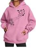 Fashion Fleece-Lined Hoodie Women's Fall/Winter Warm Printed Oversized Fleece-Lined Hoodie