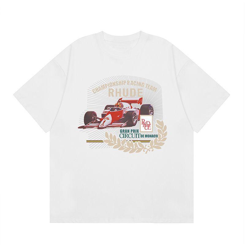 2026 Rhu Bedrucktes Kurzarm-T-Shirt Mit Rennlogo High Street Amerikanische Street Fashion Marke T-Shirt Für Unisex Und Unisex