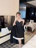 Summer New Ice Silk Nightgown Female Sexy Pure Desire Sweet Princess Style Thin Suspender Nightgown Loungewear Two-piece Set