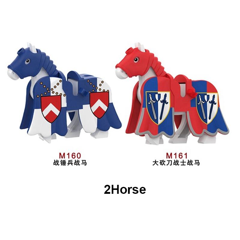 Military Building Blocks Medieval Solider Knights Equipments Mount War-Horse Wolf Flag Vests Shields Fiery Dragon Mini Brick Toy
