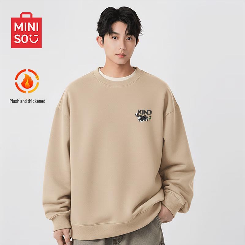 MINISO Men's Lambswool Crew Neck Sweatshirt
