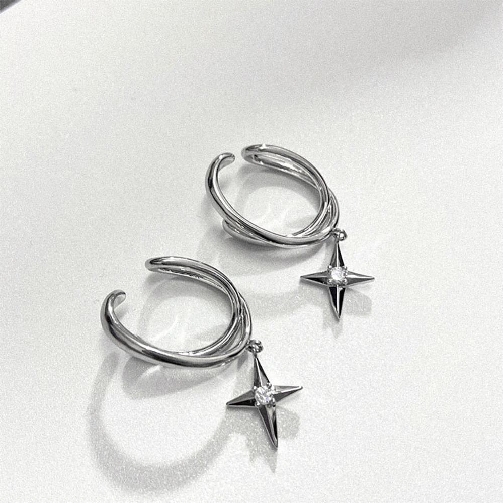 

IFME серьги со звездами из циркона для женщин, простые ассиметричные серьги унисекс, серебряные серьги-клипсы, аксессуары, ювелирные изделия, подарок