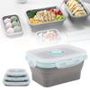 3pcs Rectangular Foldable Silicone Lunch Box, Portable Bento Box 350/500/800ML