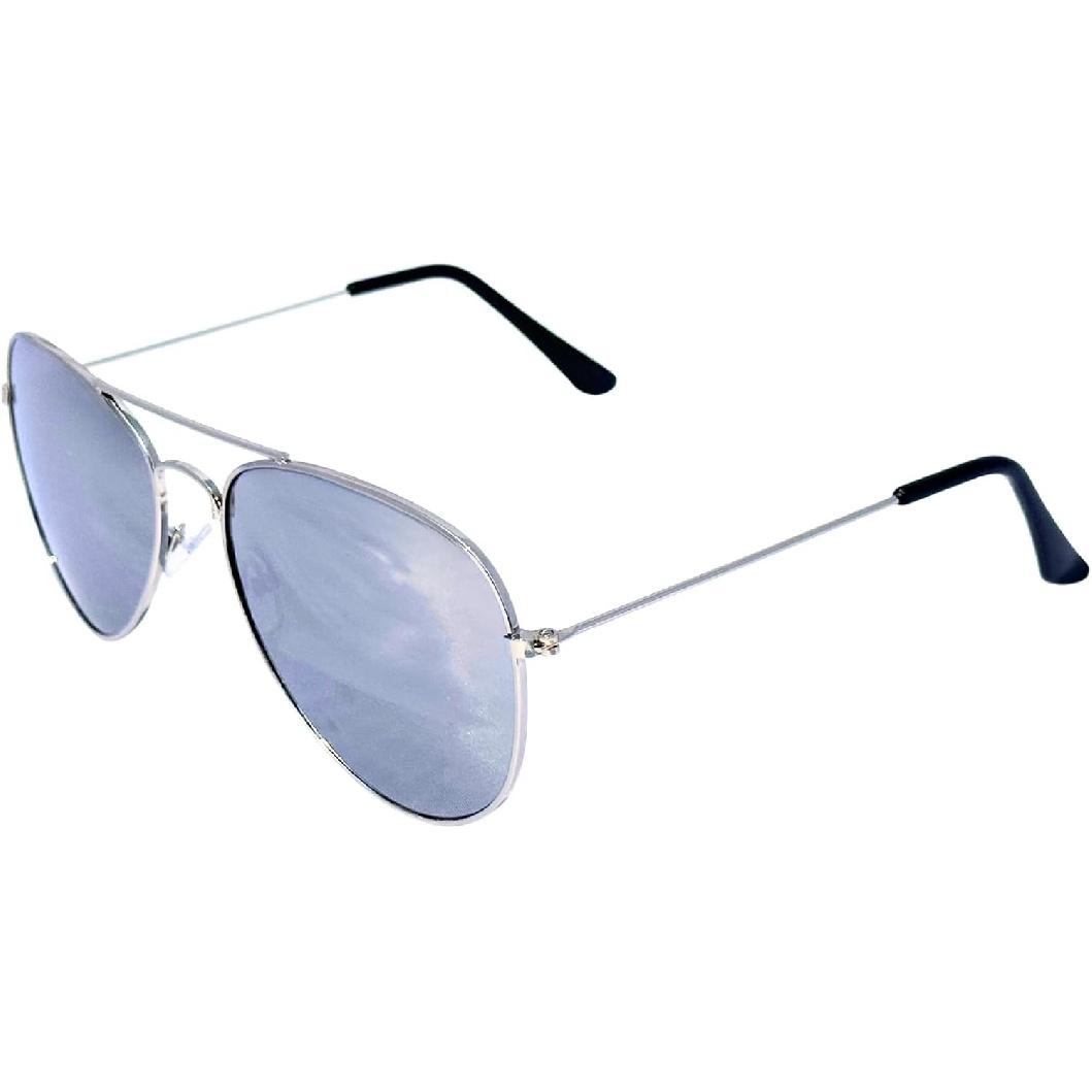 Thacher s Nook Aviator Sunglasses Full Mirror Lenses Silver Metal Frame UV400 Protection