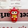 Cute Red Cartoon Sheep Keychain Soft Rubber Pendant Suitable For Christmas Gift Key Organizer Bag Decor