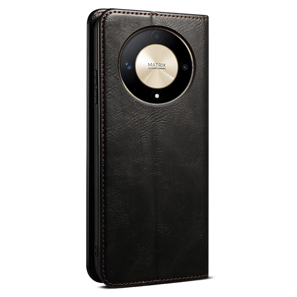 For Honor Magic6 Lite 5G/X9b 5G PU Leather Phone Case Flip Wallet Waxy Crazy Horse Texture