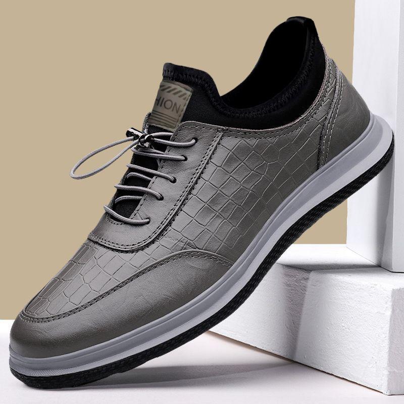 Men's Shoes, Men's Lace-up Leather Shoes, Men's Casual Shoes, Lightweight And Comfortable Flat-bottomed Business Shoes
