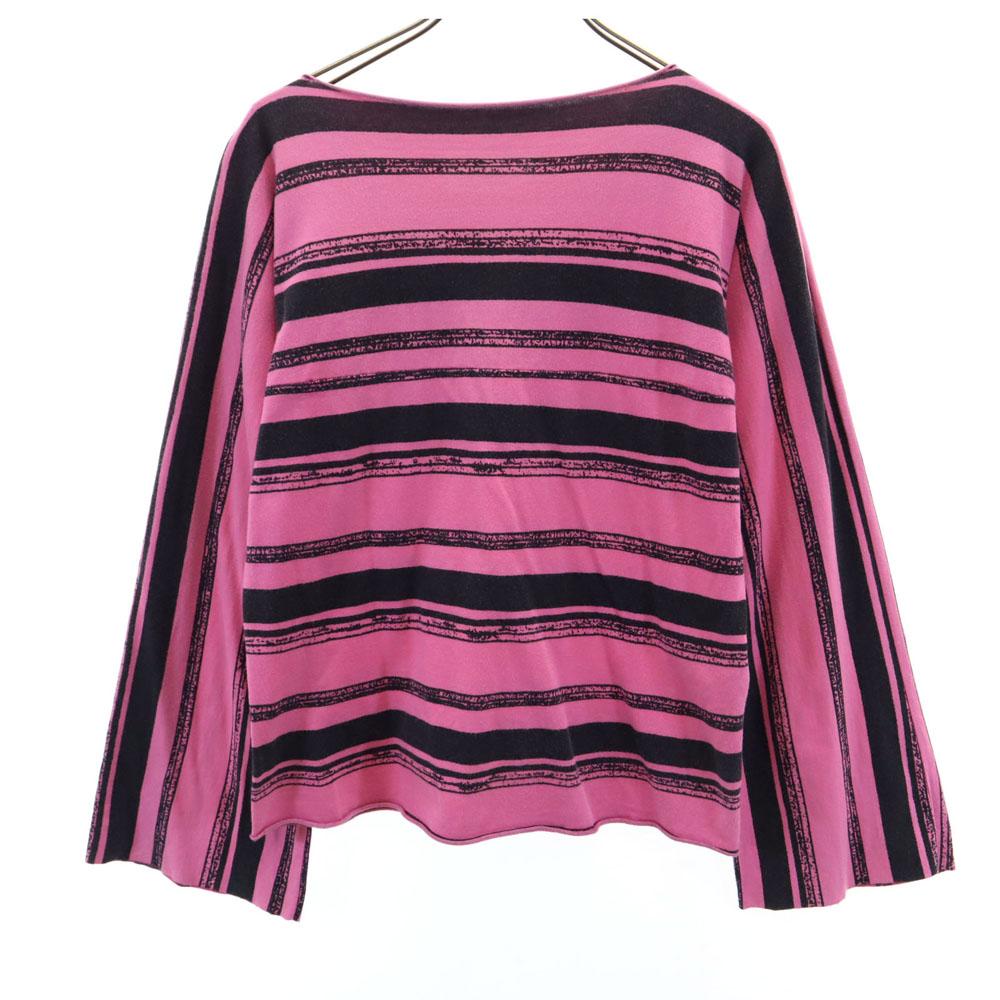 

MM6 сделано в Италии Узор в полоску Длинный рукав Вырез лодочкой Крой Женский Б/у