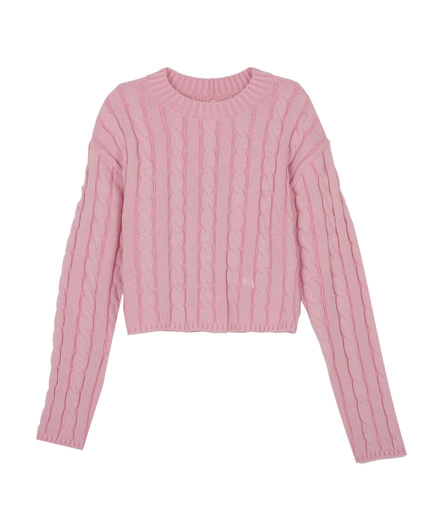 HIGH SCHOOL DISCO Lovely Ribbon Cable Knit_Pink