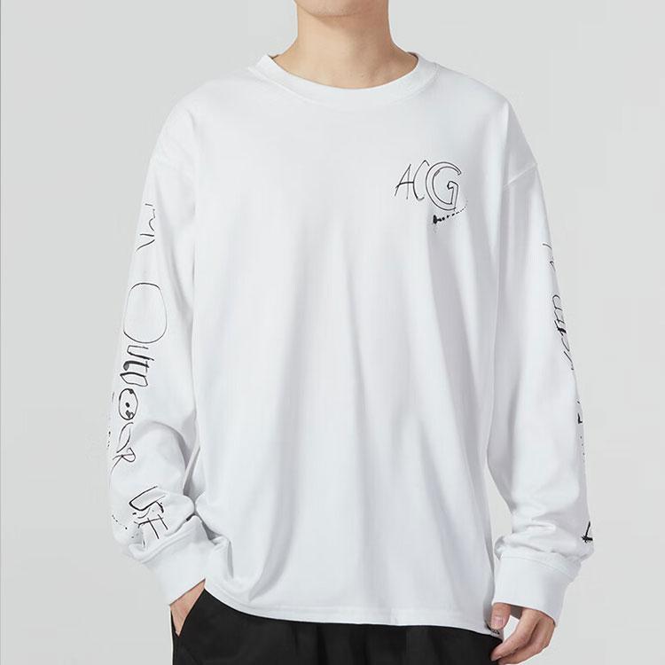 Nike ACG Logo Print Ribbed Crew Neck Sweatshirt Men Tops White FJ2136-121