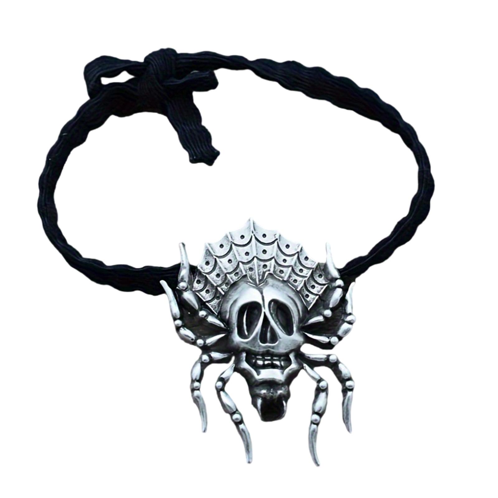 

Резинки для волос в виде черепа-паука на Хэллоуин для взрослых женщин, 3D-панк, круги для волос, тематическая вечеринка, эластичная резинка для волос, аксессуар для вечеринки A