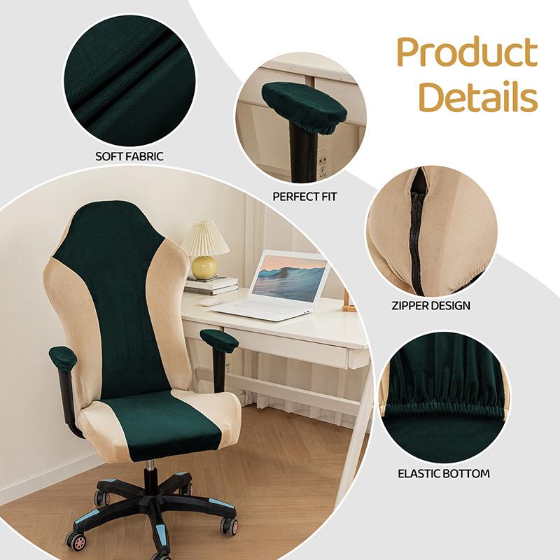 Office Swivel Chair Cover E-sports Computer Game Chair Seat Case Ticken Velvet Home Gaming Chair Covers With Armrest Cover