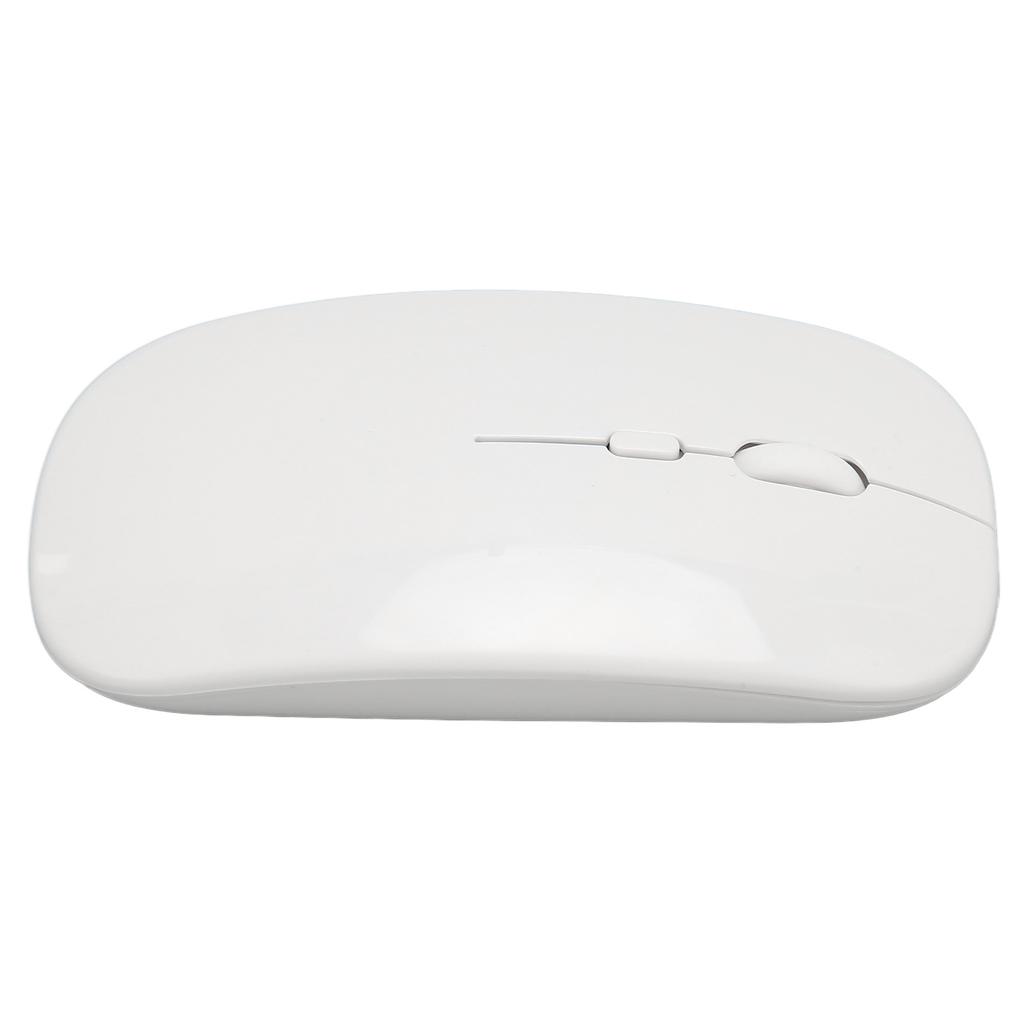 Wireless USB Mouse Rechargeable Low Noise Wireless Computer Mouse for Work Study Leisure Time White