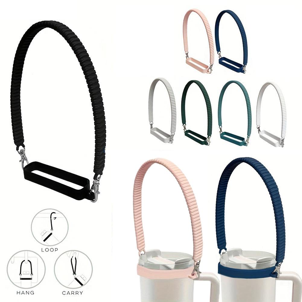 Universal Silicone Water Bottle Handle Strap for Stanley 40oz 30oz Portable Bottle Sling Carrier Holder Durable Cup Accessories