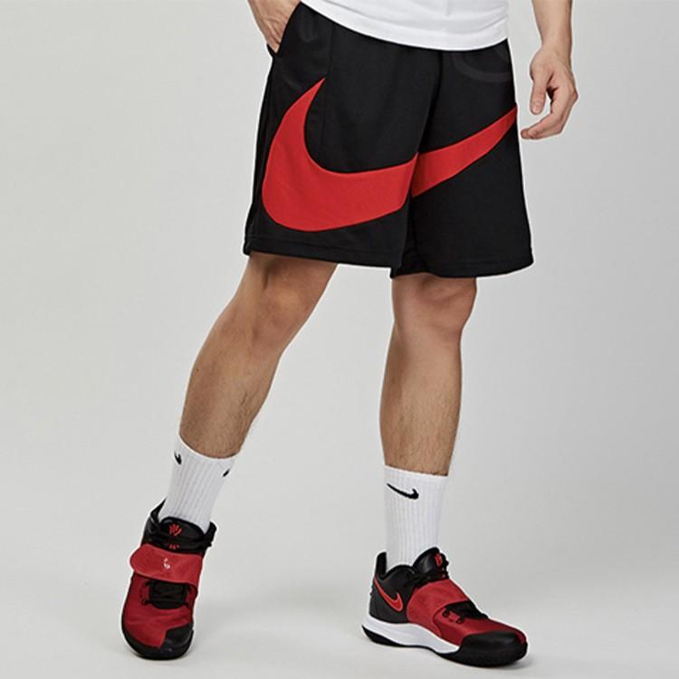 Nike Short de Sport Dri-Fit Noir pour Homme, Coupe Ample, Logo Grand Crochet