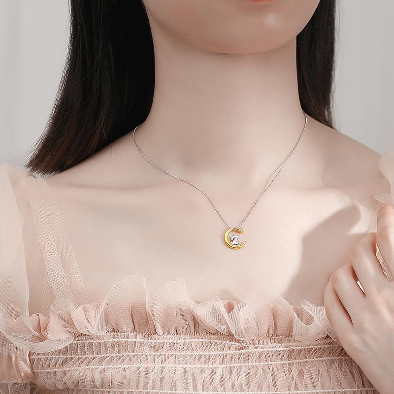 Tancise S925 Sterling Sølv Luksus Personlighet Anheng Halskjede Klassisk tidevannshalskjede for kvinner