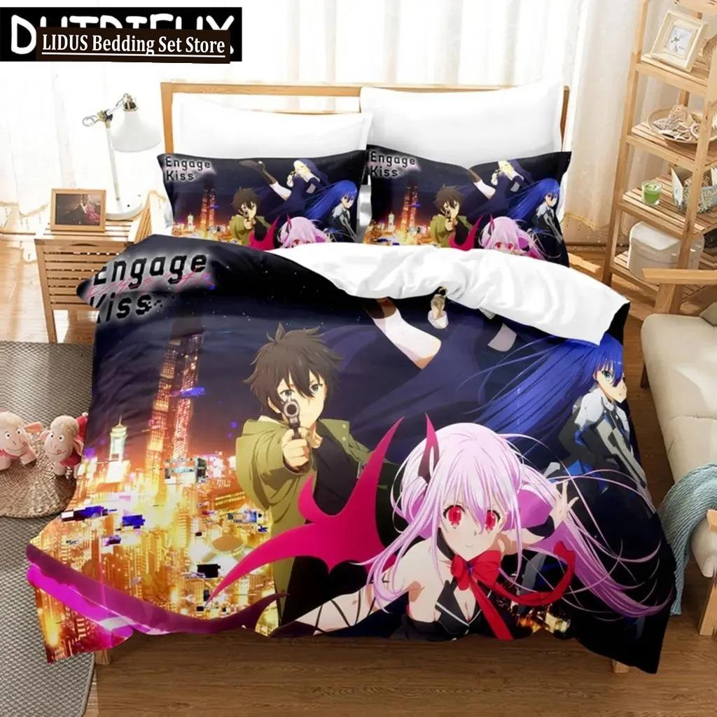 

Engage Kiss Anime Bedding Set Quilt Cover Twin Full Queen King Size With Pillowcases Bed Set Aldult Bedroom Decor Gift EU Single(135*200cm)3pcs