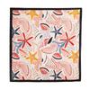 70x70cm Lightweight Silk-Look Square Scarf Women Floral Shell Print Versatile Neck Wrap Or Shawl Fashion Accessory