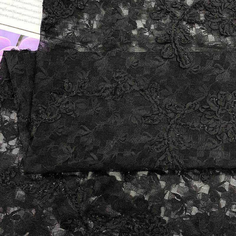Stylish Textured Floral Lace Fabric for Wedding Dresses, Evening Gowns, and Children's Clothing