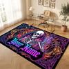Skull Gothic Theme Crystal Velvet Floor Rug Personalized Custom Name Text Warm Carpet Home Decoration