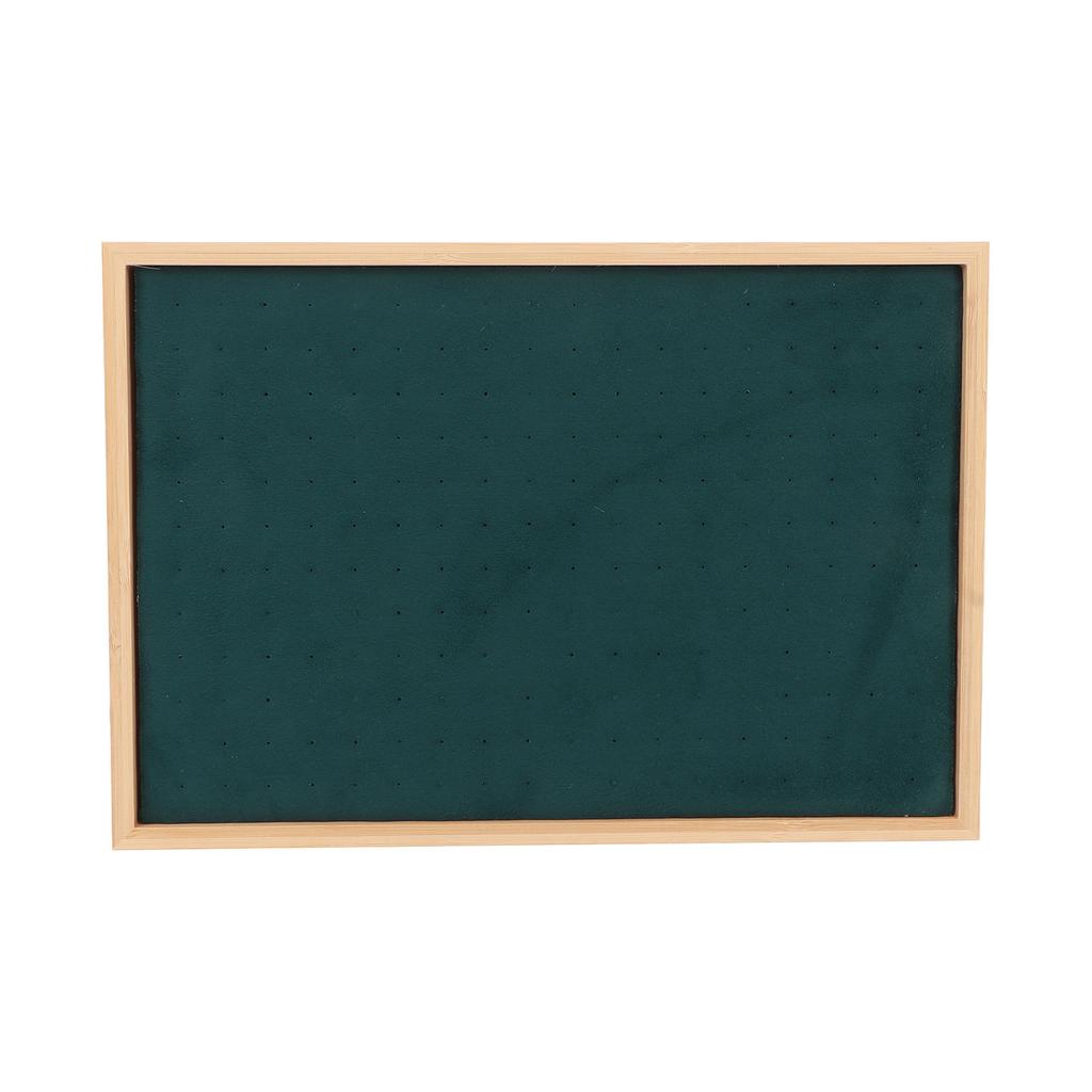 Ear Stud Tray Flannel Wood 216 Holes Lightweight Elegant Luxury Jewelry Storage Case Green