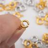10/20pcs 18K Gold Plated Circle Spring Clasps End Connectors For Jewelry Making Supplies DIY Necklace Clasps Accessories