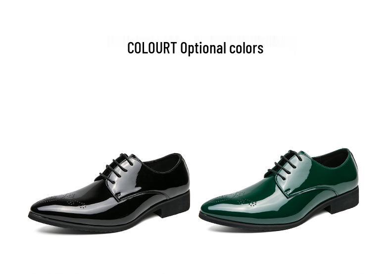 Chaussures Homme Grande Taille Vertes Brogues à Lacets Bout Pointu Basse en Cuir