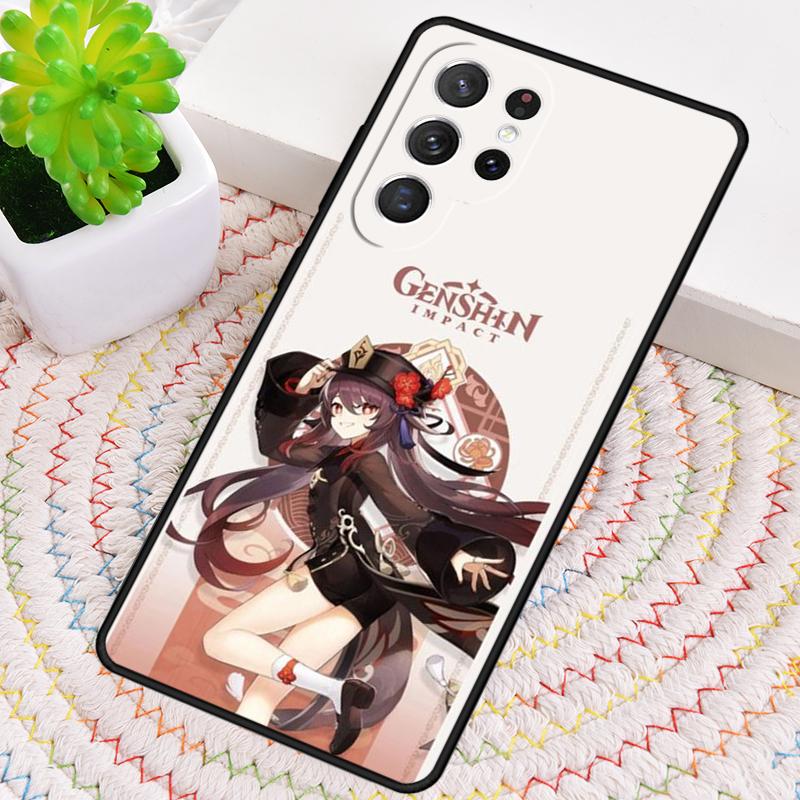 Cartoon Hu Tao Genshin Impact Phone Case for Samsung Galaxy Note 10 Pro S26 Ultra S23 S24 FE S25 S21 S22 PLUS Shockproof Cove