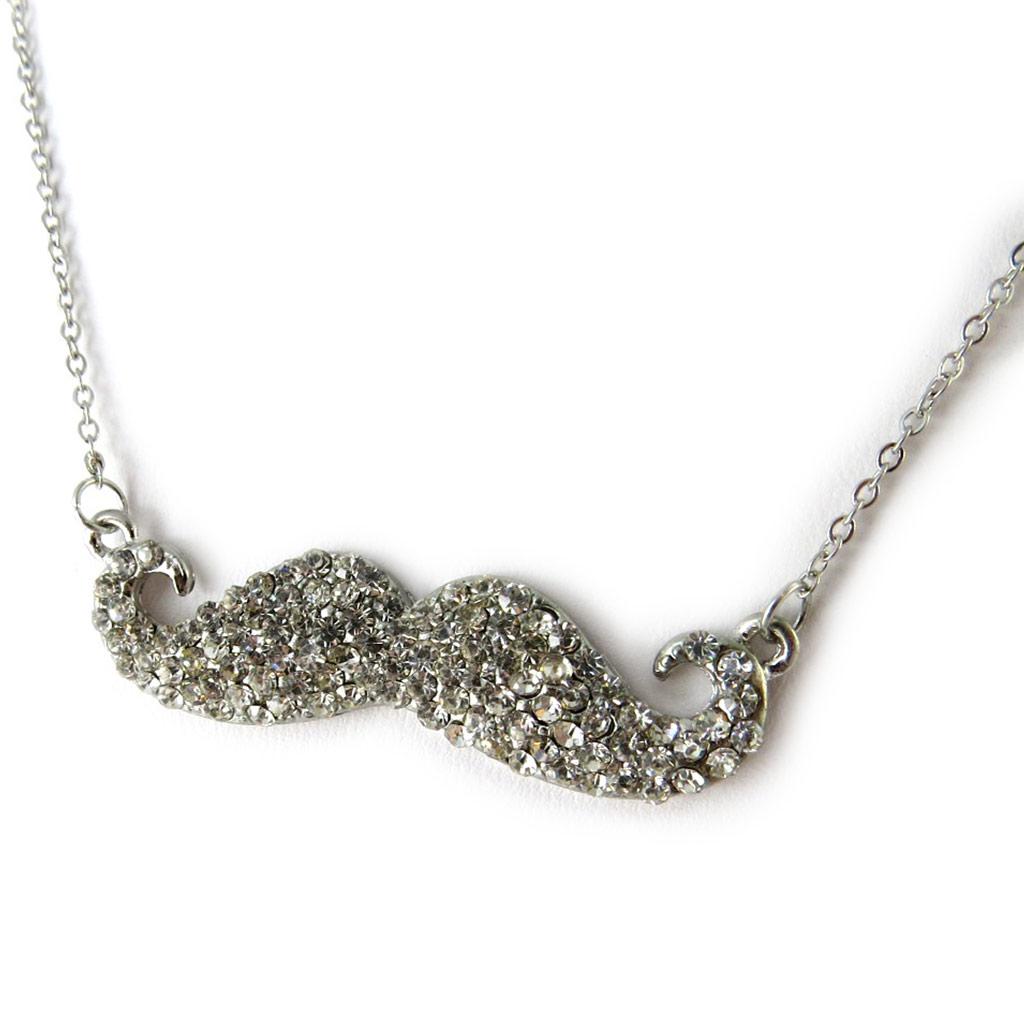 Les Trésors De Lily [N7216] - Collier créateur 'Moustache' blanc