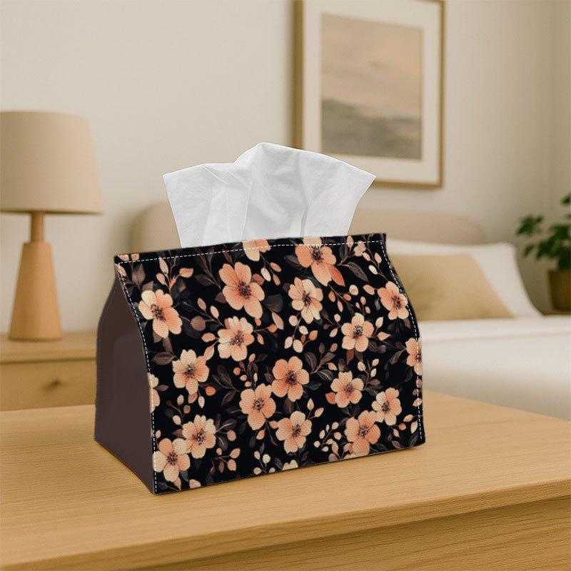 1pc Cottagecore-Style Tissue Box Holder with Watercolor Floral Pattern - Cottagecore Farmhouse Decor Napkin Dispenser Suitable for Tissues/Roles/Sheet