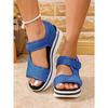 2025 Summer New Arrival Plus Size Chunky Sole Mule-Style Velcro Beach Sandals for Women - Casual Comfortable Women's