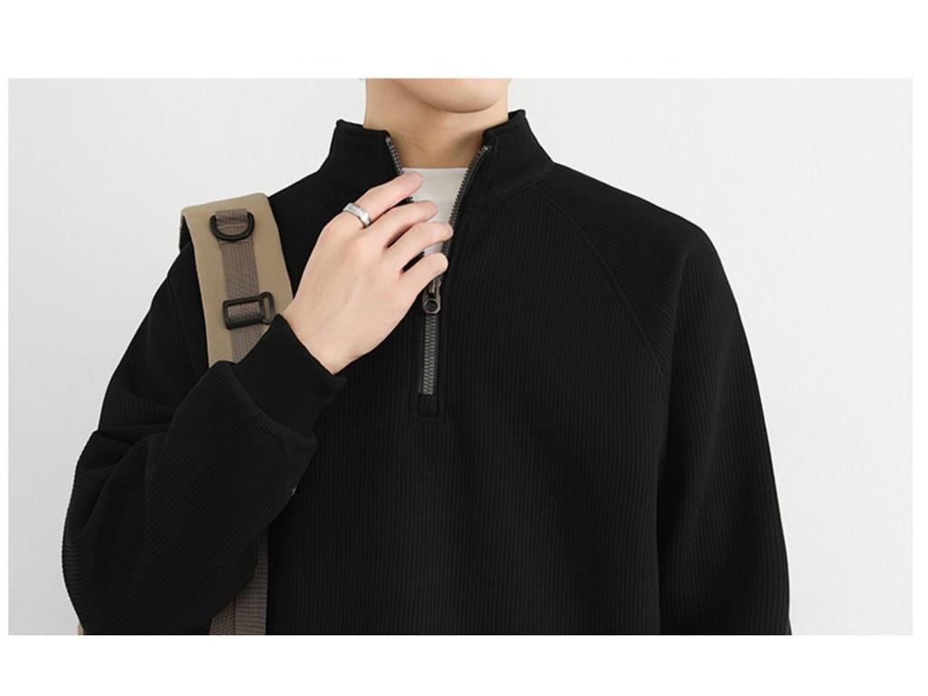 Herbst Neuankunft Übergröße Herren Stehkragen Übergroßer Cardigan Hoodie Jacke mit Lässiger Stimmung