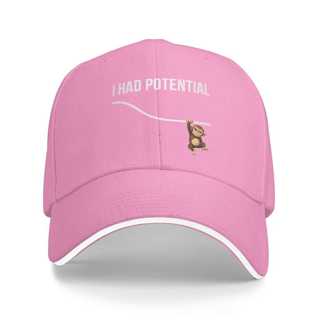 Funny Physics Punch Monkey I Had Potential Energy Science Sun Baseball Cap Summer Cool Hip Hop Hats Men Camping Baseball Caps