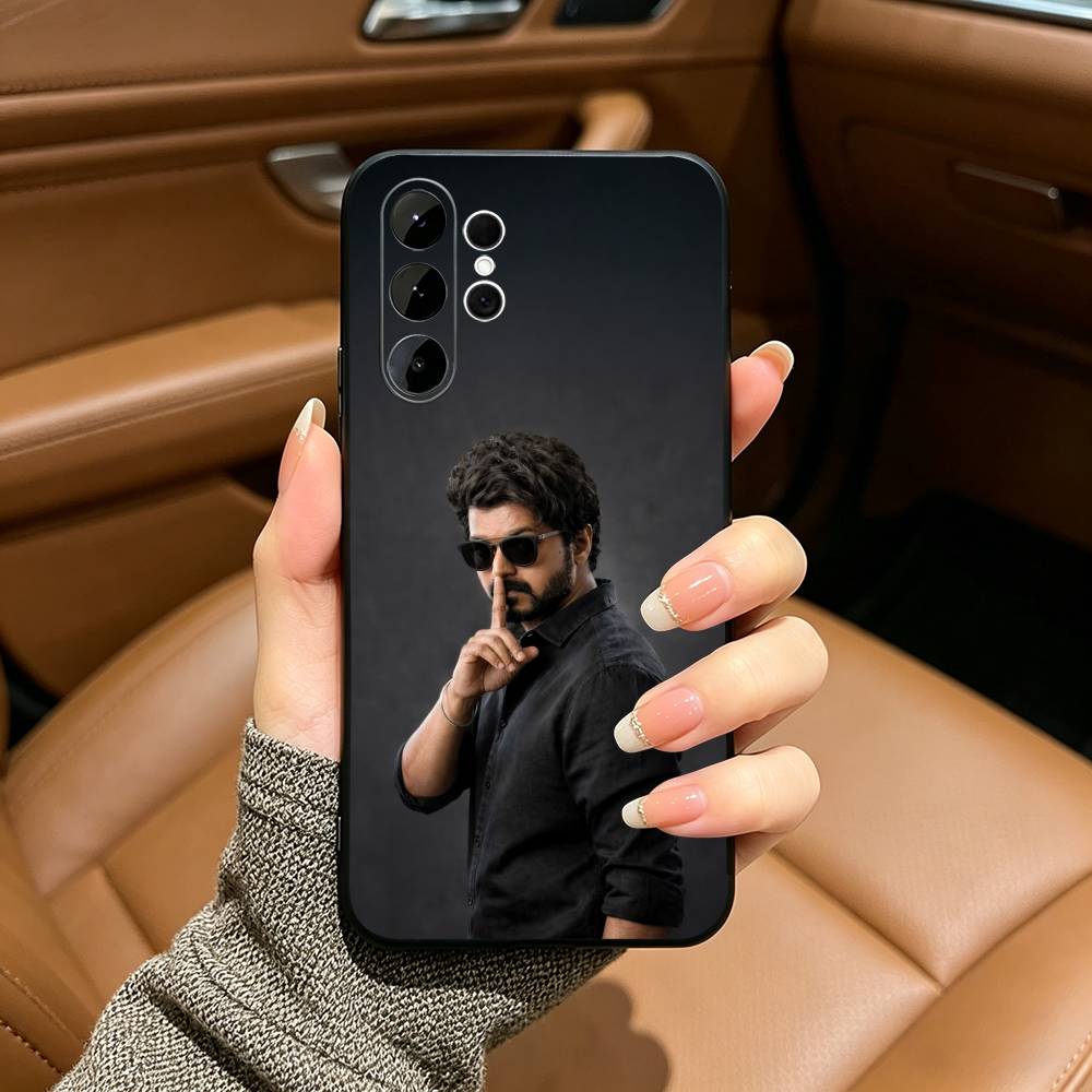 Thalapathy Vijay India Soft Silicone Case for Samsung S25, S24, S21, S22, S23, S30, Ultra, S20, Plus, FE, Lite-Black